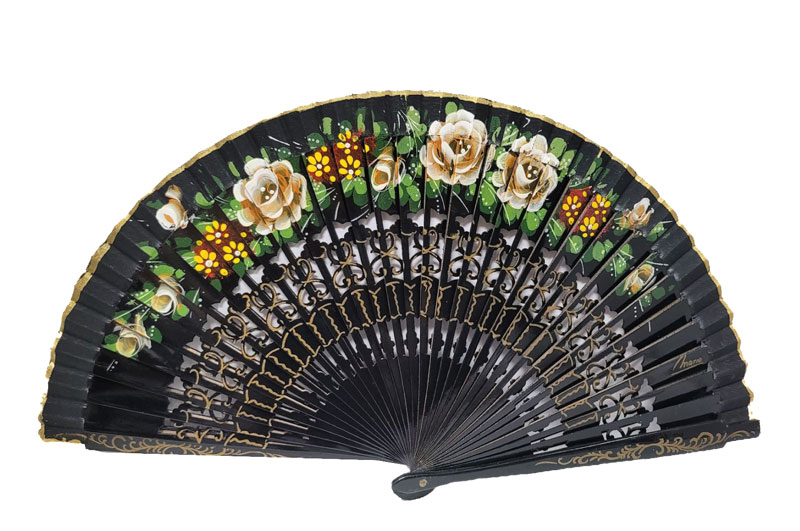 Fretwork fan painted on two faces. ref 1149